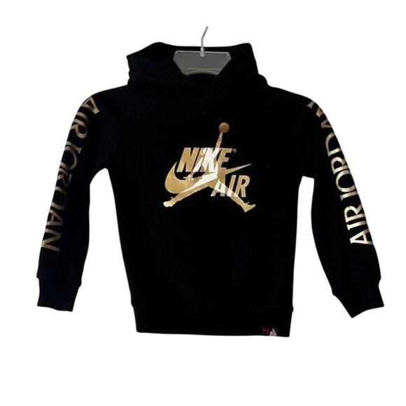 Nike Air Jordan Black Gold Logo Hoodie XS (4–5 Yrs) - Picture 1 of 15